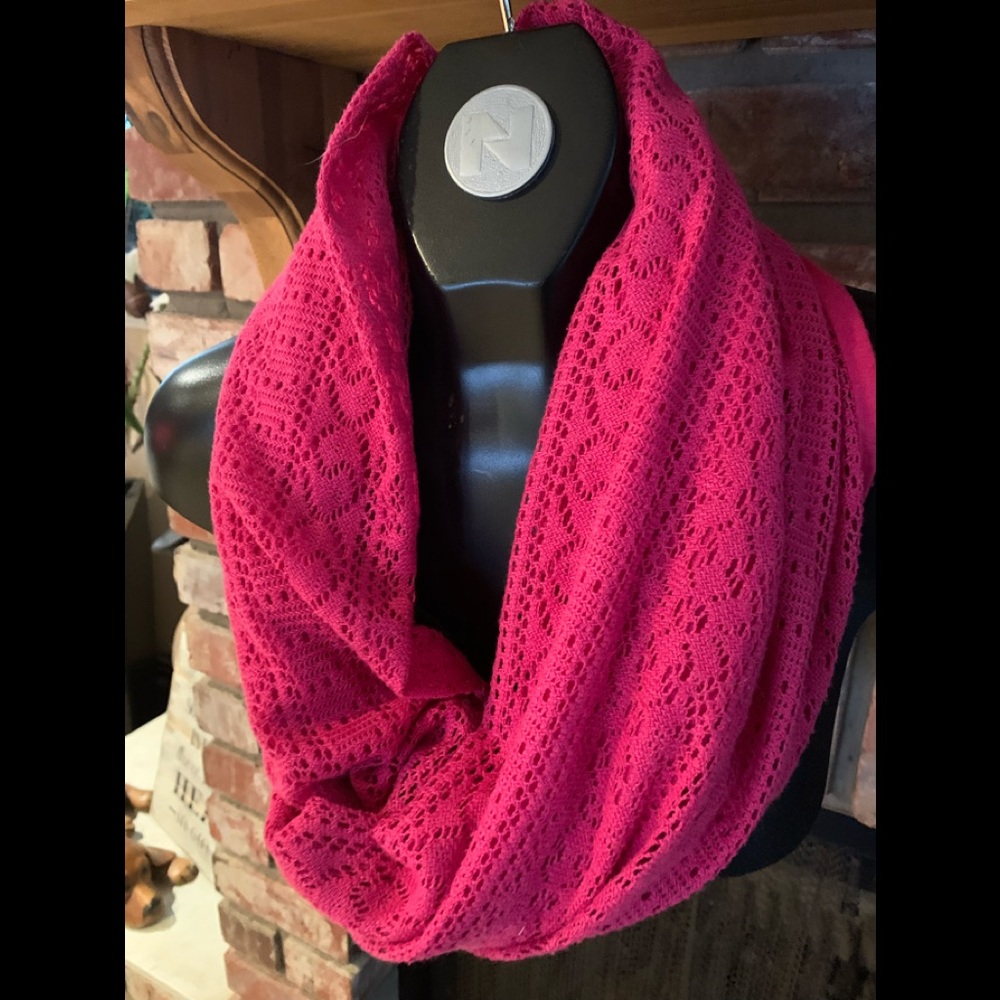 Pink lined infinity scarf